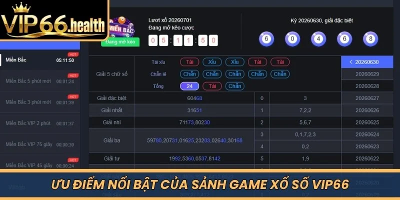Ưu điểm nổi bật của sảnh game Xổ Số VIP66